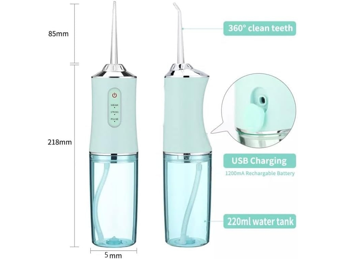 Nuevo irrigador bucal portátil Ingan 6886 con chorro de agua recargable por USB (verde)