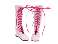 Ats-botas De Muñeca Con Cordones Para Niñas Botas De Muñeca Exquisitas Accesorios De Juguete Para Niños Botas Planas Rosas 60cm