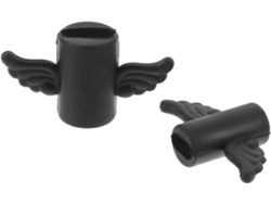 Protectores de cable USB de silicona para smartphones, diseño de alas de dibujos animados, color negro, 2 piezas, antirroturas, uso diario Gokoco