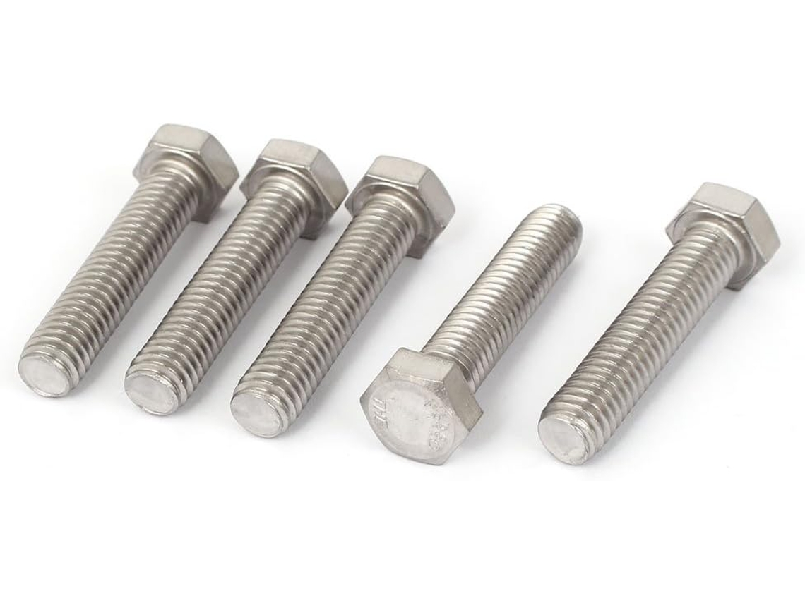 16 Tornillos De Cabeza Hexagonal De 3/8" X 1-3/4" Con Color Plata, 50 Mm De Longitud, 5 Piezas