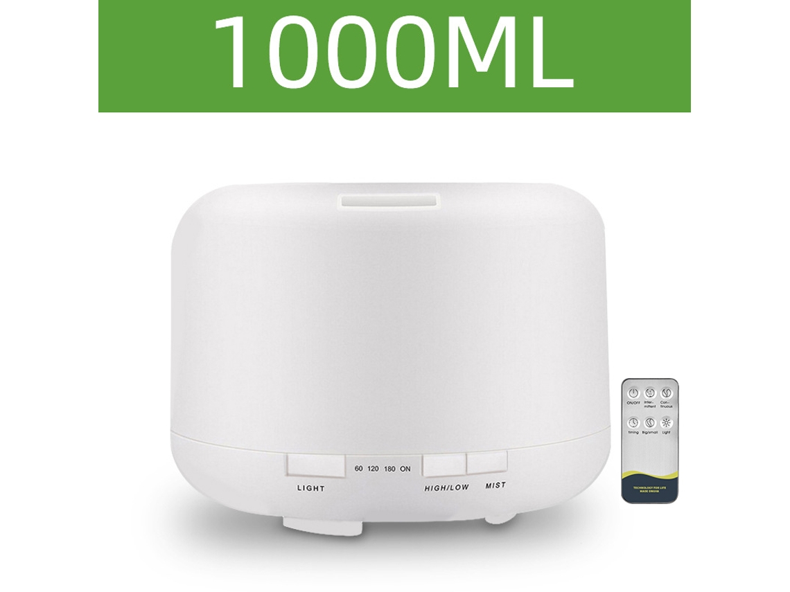 Humidificador (blanco, 1000 Ml) Con Aromaterapia, 500/1000 Ml, Recargable Por Usb.