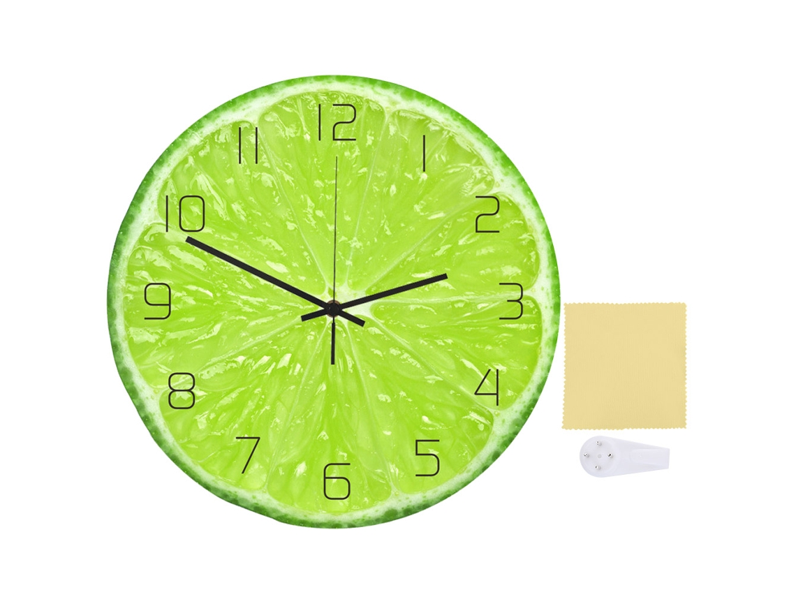Bonito Reloj De Pared Colgante De Acrílico Con Estampado De Limones Para La Decoración Del Hogar Y La Oficina.