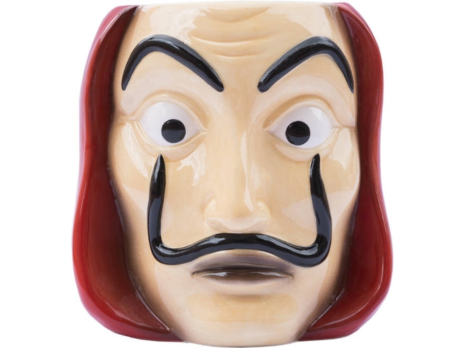 Taza 3d La casa papel vaso desayuno merchandising licencia mascara