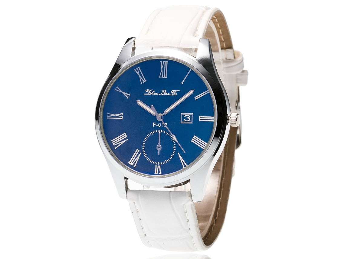 Reloj De Pareja De Aleación Con Dial Redondo Display Analógico Cuarzo Moda (blanco)