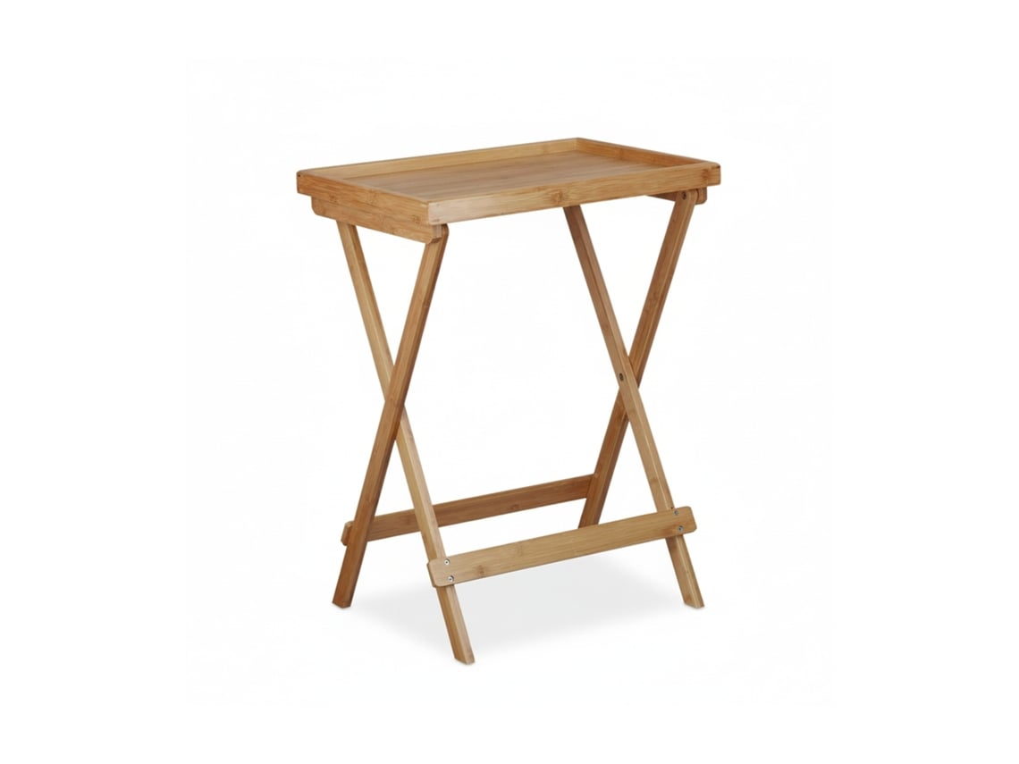 Relaxdays Mesa Auxiliar Plegable, Sofá, Salón, Café, Desayuno, Servir, Rústica, Bambú, 1 Ud., 66 X 50 X 38,5 Cm, Marrón