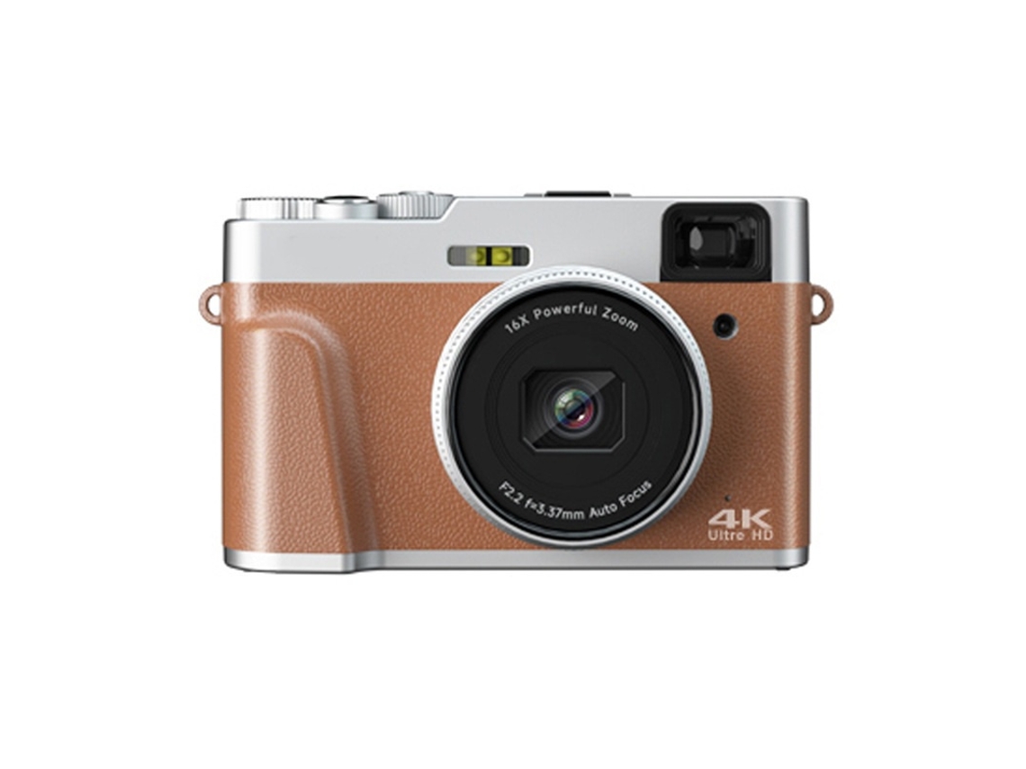 Cámara Digital 4k Con Ultra Hd De 48 Mp, Zoom Digital De 16x, Pantalla Ips De 2,8", Enfoque Automático, Videocámara Para Vlogs (marrón)