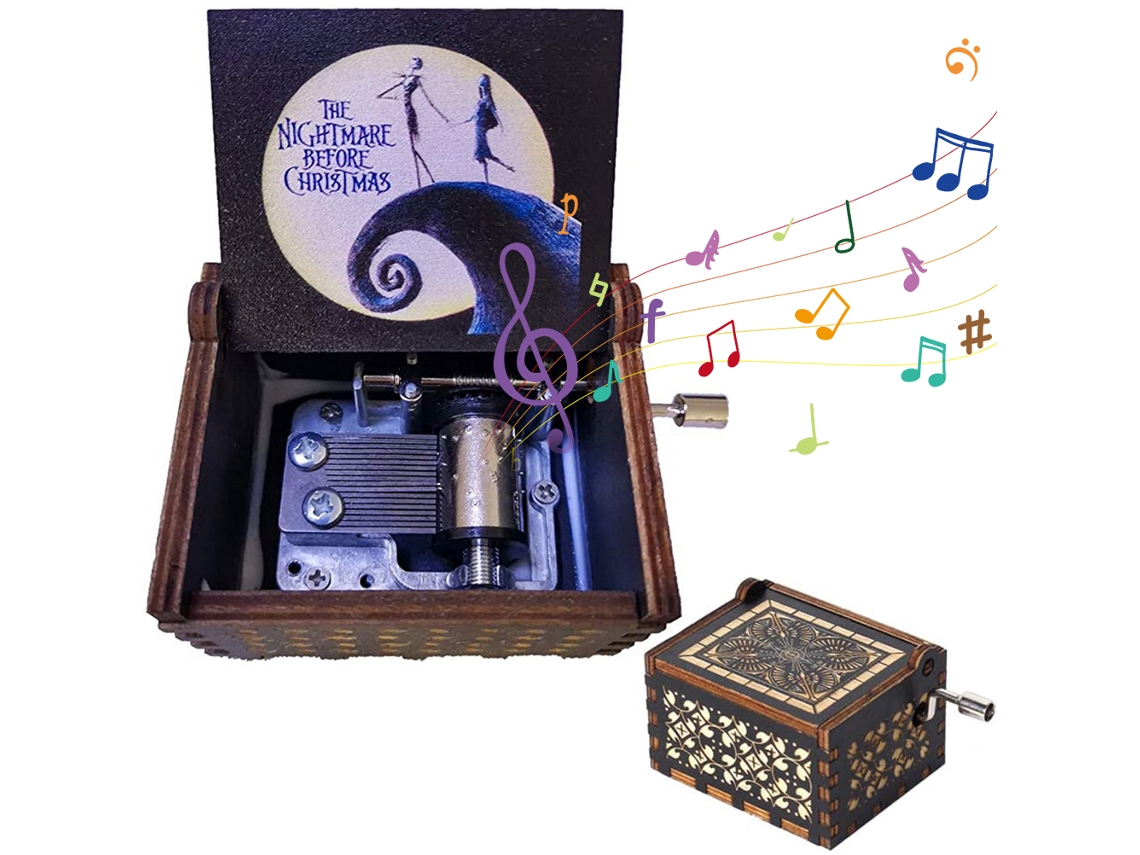 Caja De Música De Madera Con Manivela, Elementos Decorativos De Halloween Para El Hogar, Regalo De Navidad, Regalo De Cumpleaños.