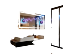 Espejo de baño LED con altavoz Bluetooth, pantalla inteligente, iluminación regulable, 40 x 24 pulgadas, OEM