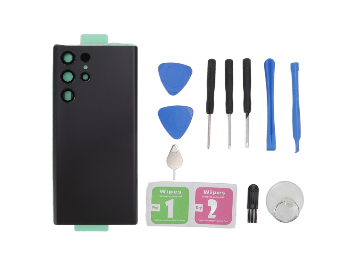 Cubierta Trasera De Cristal Para Samsung Galaxy S22 Ultra 5g S908u S908f Con Herramientas De Instalación - Negro