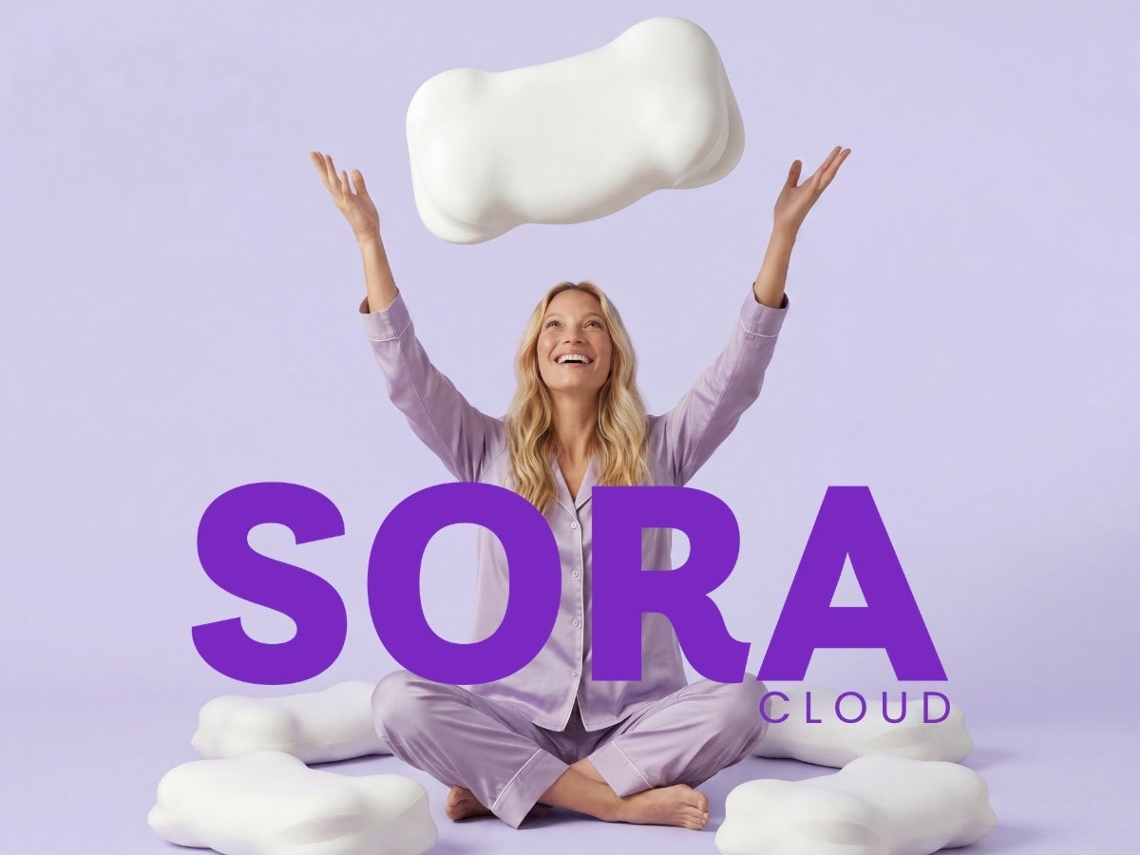 Almohada Cervical Sora Cloud Ergonómica Contorneada Para El Dolor De Cuello Con Funda Lavable E Hipoalergénica