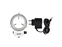 Anillo de luz LED 2026 con 144 perlas para cámara de microscopio, brillo ajustable, luz blanca.
