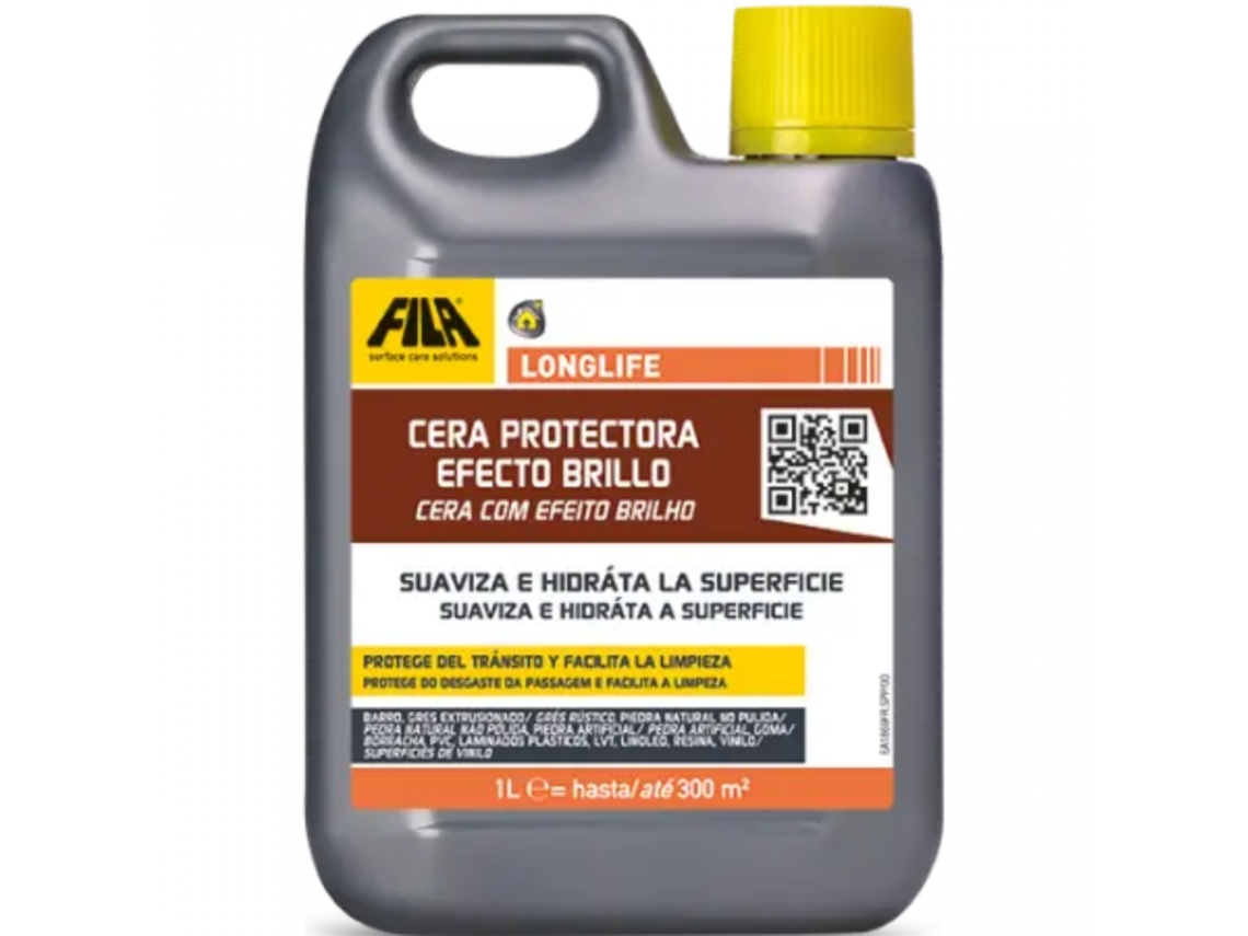 Cera protectora de larga duración Fila Solutions con efecto brillo para suelos