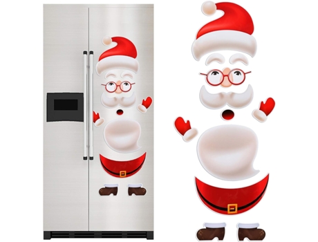 Juego de pegatinas de imanes para nevera de Papá Noel, adornos navideños, para nevera, puerta de Metal, decoración navideña navideña