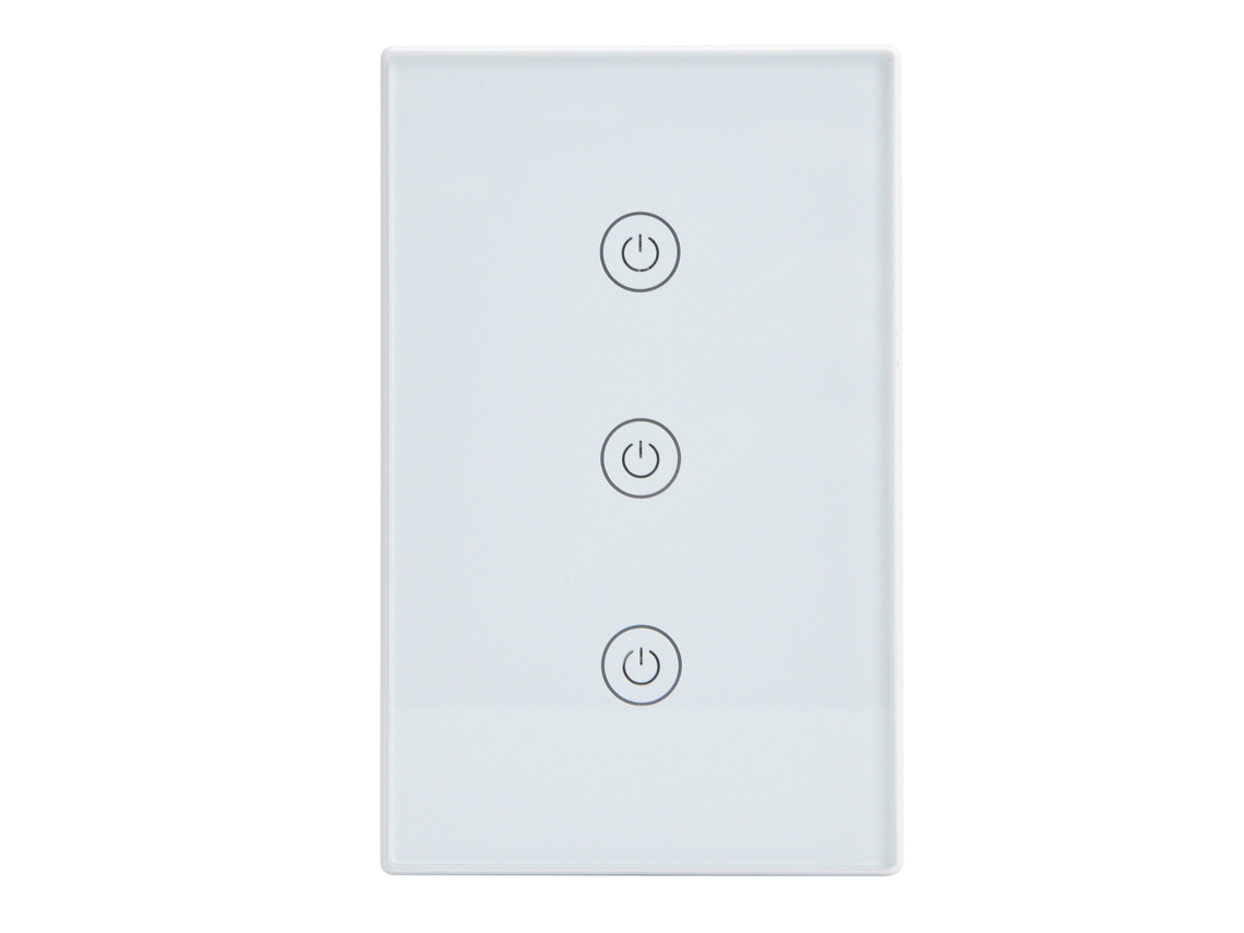 Rebe-interruptor Inteligente De Cristal 3 Interruptores Con Control Por Voz, App Y Wifi Para Google Home