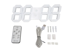 Reloj de pared LED 3D (brillo ajustable, luz nocturna)