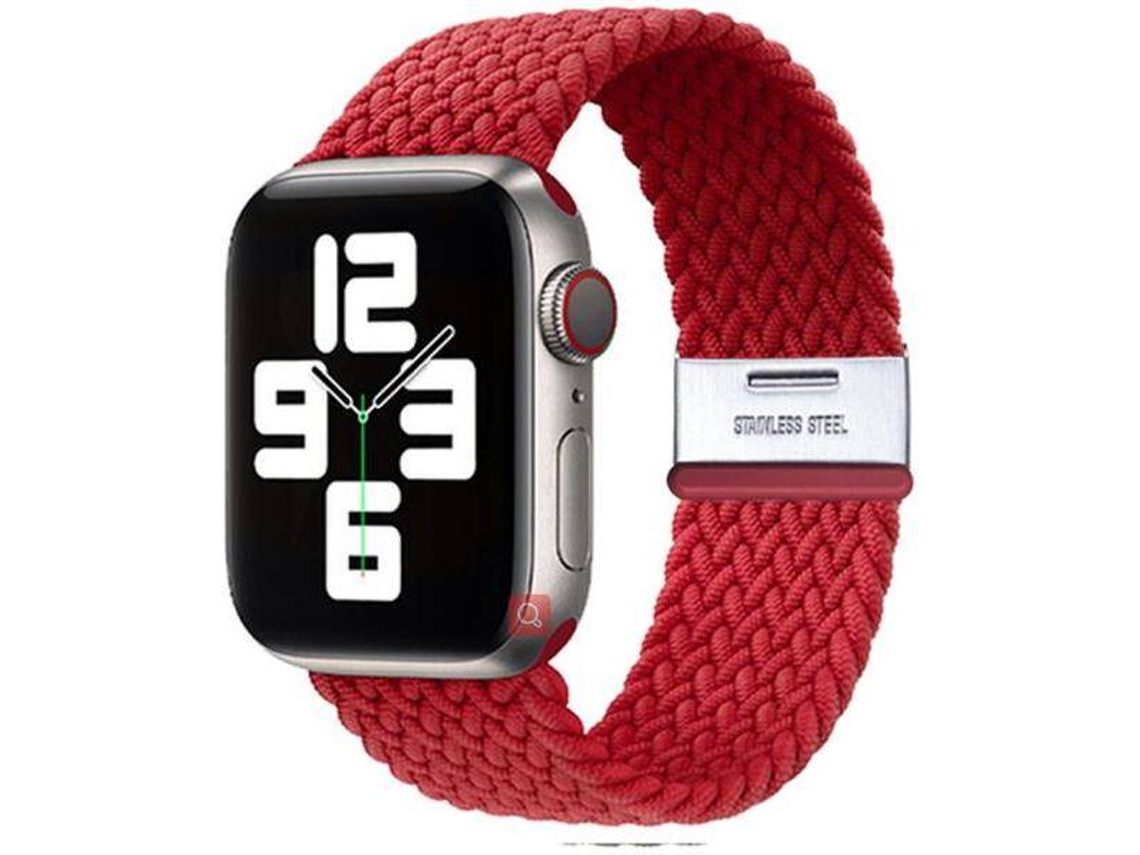Correa trenzada ajustable para Apple Watch Series SE 44mm Red