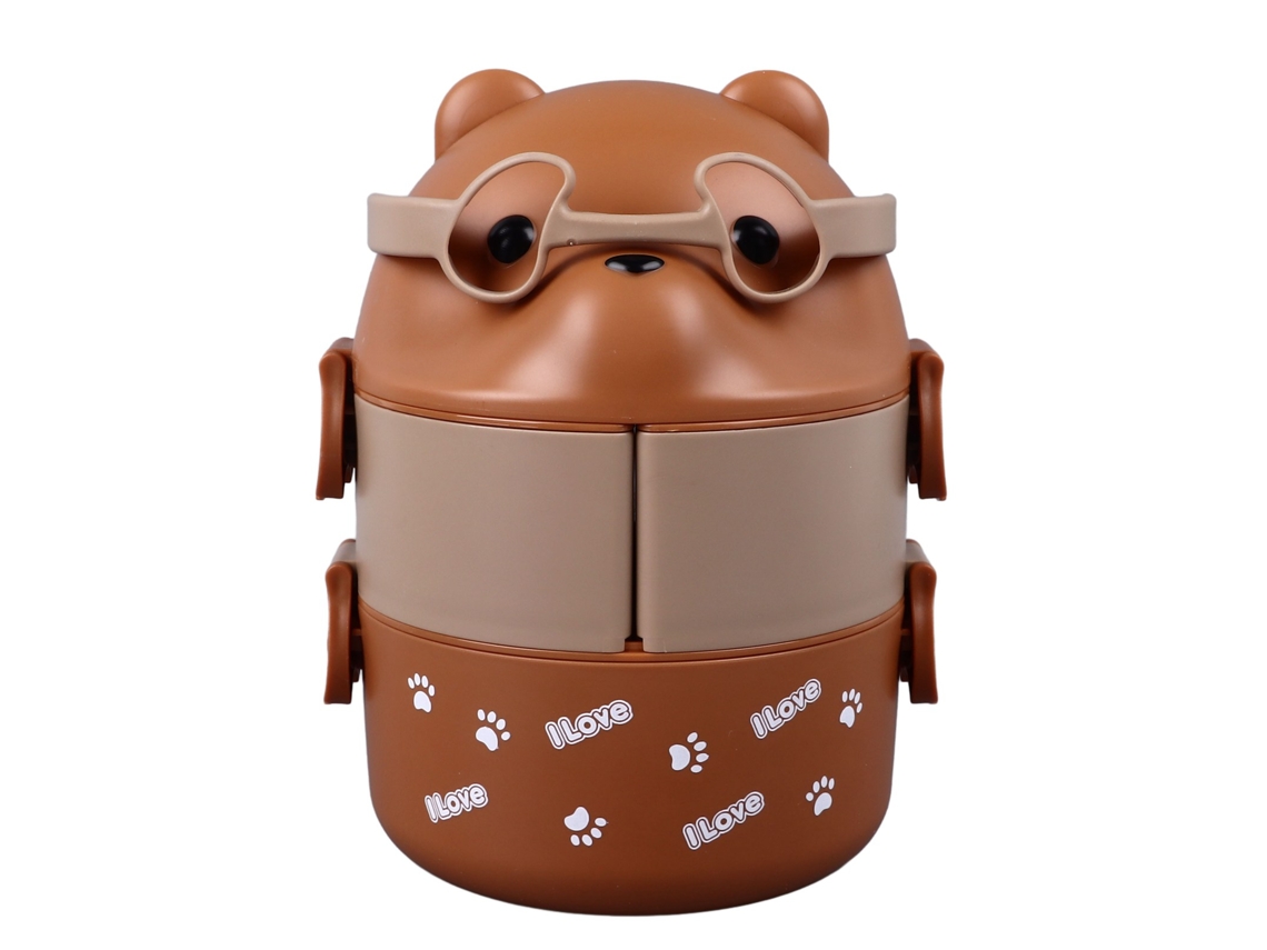 Fiambrera Bento de 2 capas, portátil, reutilizable, a prueba de fugas, para la escuela y el trabajo.