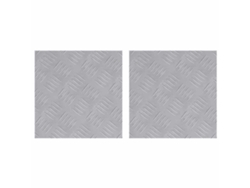 Taburete cuadrado 2 piezas Plata 30 x 30 cm Aluminio EXCLUSIVO MAISON