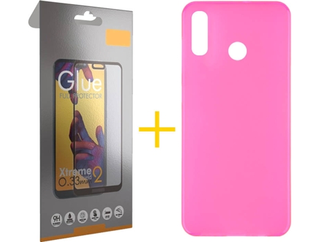 Kit Funda + Protector de Pantalla Huawei P Smart 2019 SKYHE Liso Rosa