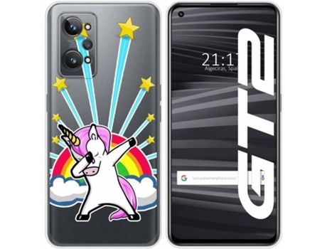 Carcasa para Realme GT 2 5G TUMUNDOSMARTPHONE Dibujos Transparente Unicornio Multicolor