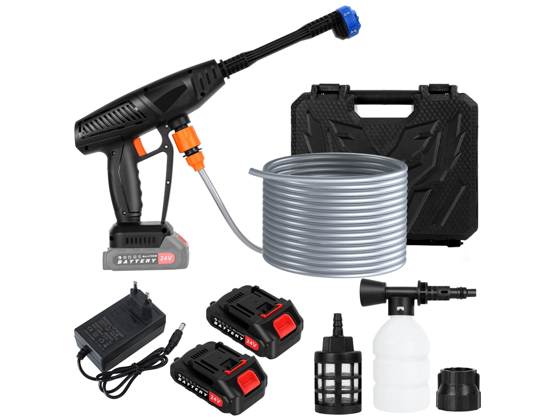 Hidrolimpiadora Flasidu inalámbrica de 200 W, 3,5 MPa, 240 L/h, 24 V, 1500 mAh, 3300 R/min, boquillas ajustables 6 en 1