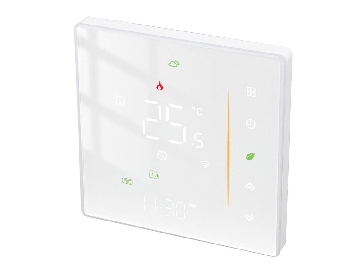 Termostato Inteligente De Calefacción Wifi Programable 5+1+1 Días 6 Horarios Control Por App Y Voz Bht-006gclw Ac95-240v
