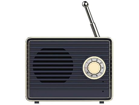 Altavoz retro inalámbrico portátil retro Bluetooth Usb con micrófono incorporado Estantería de escritorio de viaje para fiestas Negro
