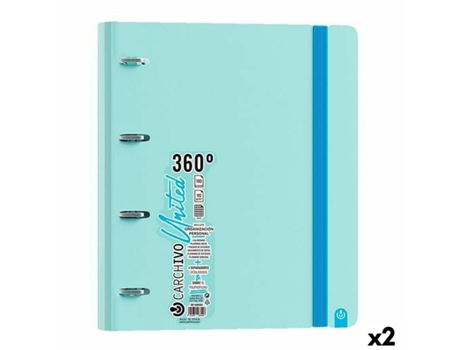 Carpeta de anillas CARCHIVO United 360º Azul A4 (2 Unidades)