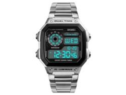 Reloj Hombre Fashion Luminoso Resistente 50m Impermeable Con Fecha Y Hora Plateado