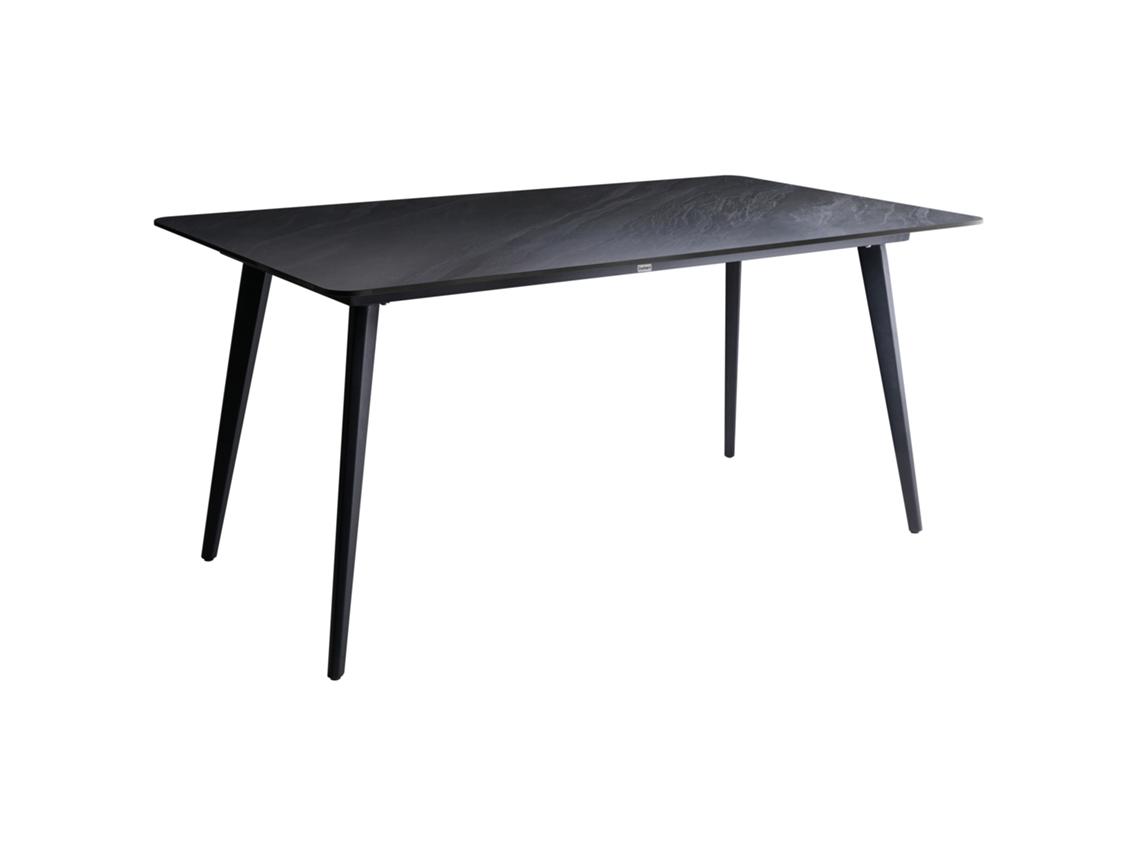Mesa de comedor de jardín Beliani Rodallo en piedra sinterizada negra 160x90x75