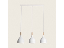 LEDKIA Lámpara Colgante Metal y Madera Karlek Blanco