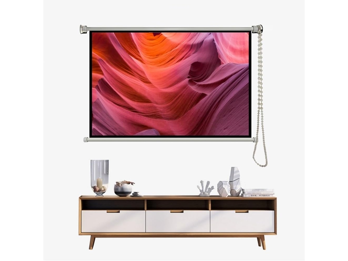 Pantalla De Proyección 4k Para Montaje En Pared, 40", 50", 60", 72", Con Sistema De Descenso Manual, Para Cine