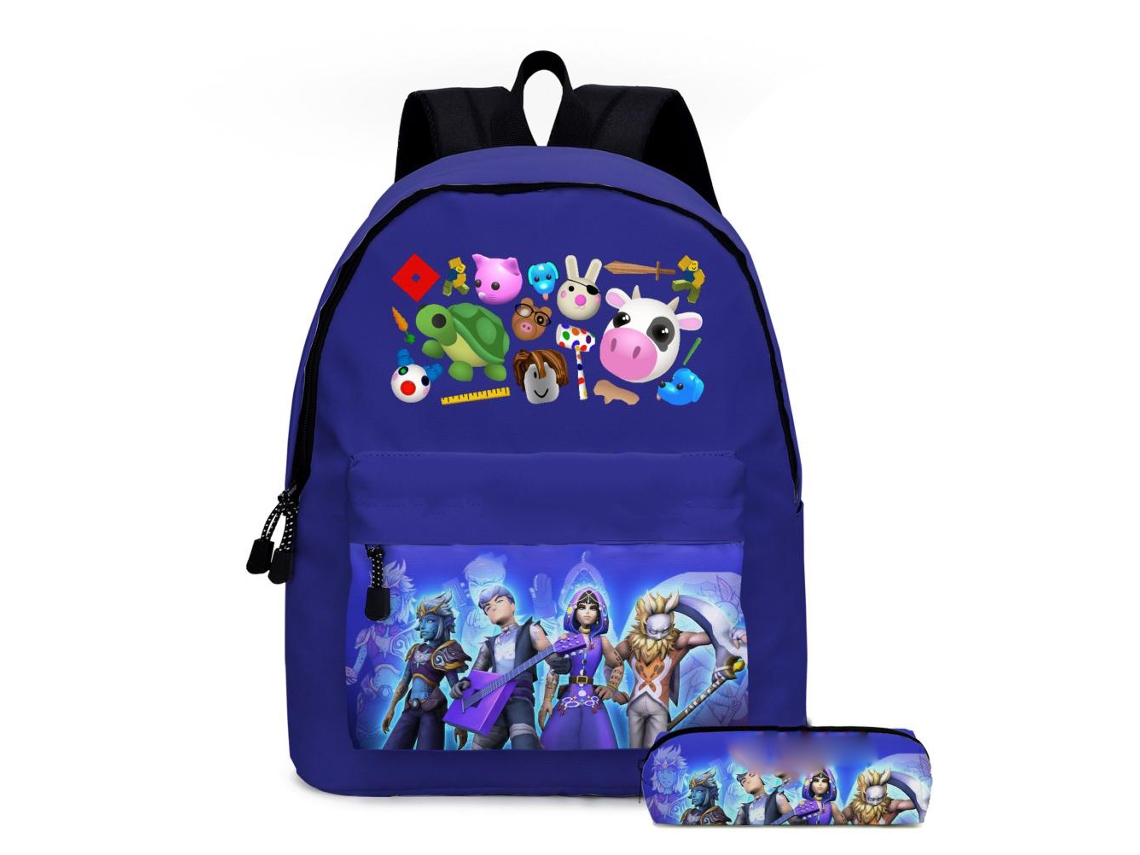Juego de 2 mochilas infantiles con estuche para lápices con dibujos animados para la escuela - Regalo