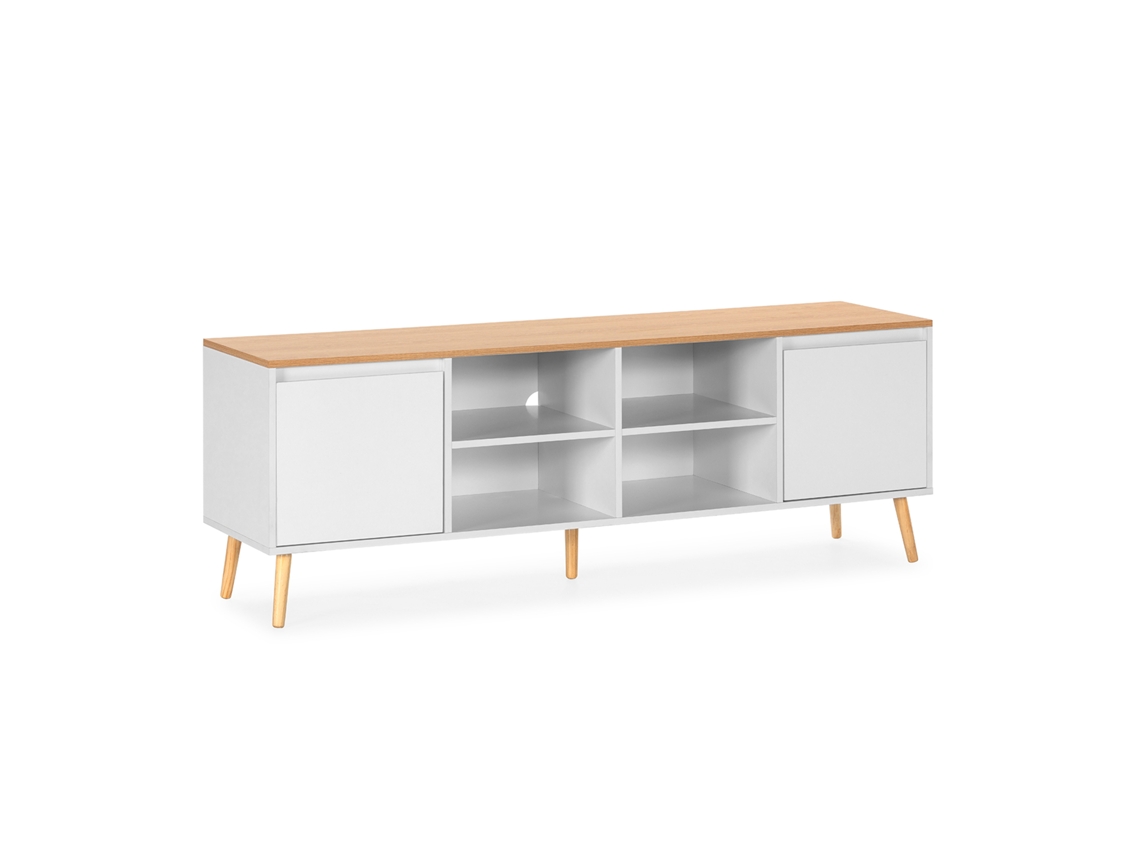 Mueble de TV de 2 puertas Desi de color blanco en oferta