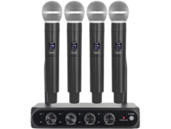 Sistema De Micrófono Profesional Uhf De 4 Canales, Dispositivo Portátil