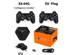 Consola De Videojuegos Retro X6, 9 Simuladores, 64 Gb, 13 000 Juegos Instalados, Salida Hd, 2 Mandos Inalámbricos, Descargable, Regalo De Ps1