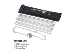 Tripode Plegable Para Barbacoa Ajustable Con Estuche, Ideal Para Camping, Fogata Al Aire Libre Y Picnic