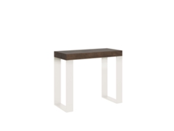 Consola extensible 90x40/196 cm Tecno Small Nogal estructura Blanca