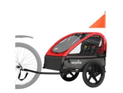 Sepnine Bt609 Remolque Bicicleta Infantil – 2 Niños, Plegable, Impermeable - Rojo