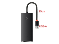 Estación de acoplamiento Yizhood Cable de 0,25 m 4 puertos USB A USB A a USB 3.0 4 Ethernet Splitter Base para computadora portátil Macbook Pro Negro