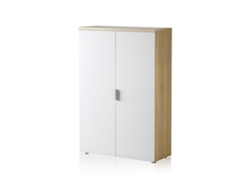 Armario auxiliar Work Blanco Artik (Blanco Mate) - Roble Canadian 80 x 119 x 32,5 cm