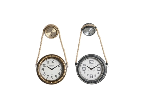Reloj de Pared DKD HOME DECOR Cristal Negro (2 Unidades - 28,5x8x50cm)