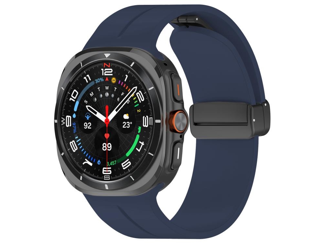 Correa plegable de silicona ultrafina para Samsung Galaxy Watch con hebilla negra y ranuras planas CSYY (47 mm)