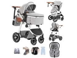 Cochecito de bebé, sistema de viaje, diseño plegable, manillar ajustable, SK20 - Gris claro