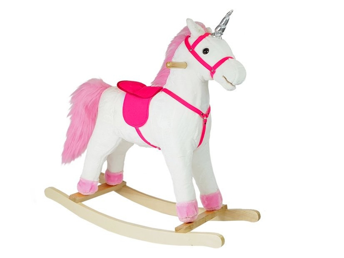 Caballo de carreras Unicornio Blanco Sonidos Movimientos Hocico Cola 74 Cm B.active