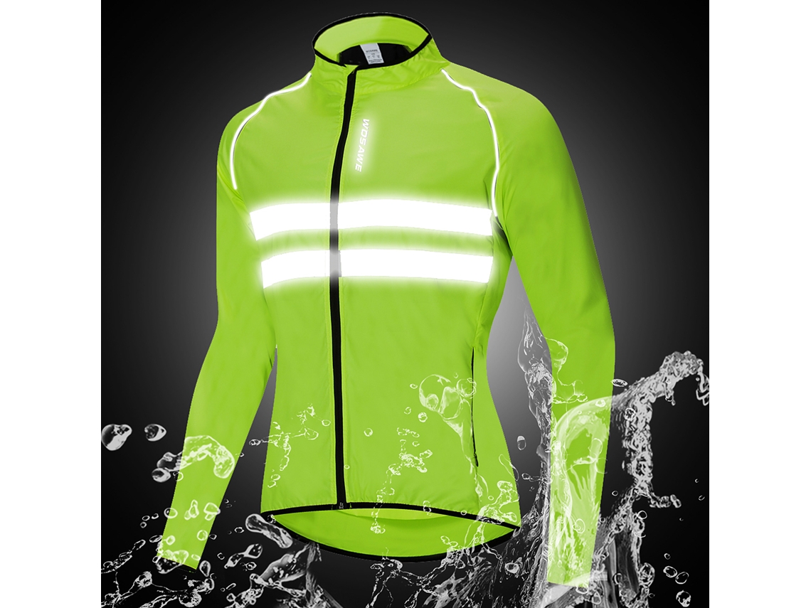 Chaqueta De Ciclismo De Manga Larga Reflectante, Impermeable Y Cortavientos Para Deportes Al Aire Libre.
