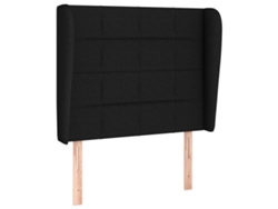 Cabecero de cama de tela negra con solapas MAISON EXCLUSIVE (93x23x118 cm)