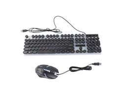 Combo De Teclado Y Ratón Usb Con Cable, Retroiluminación Colorida, Estilo Retro Punk, Para Pc Portátil De Juegos.
