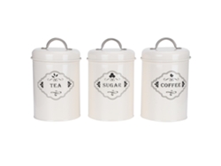 Juego de 3 tarros de cocina para almacenar azúcar, café y té.