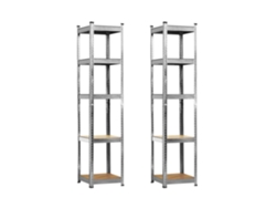 Pack 2 Estanterías Modulares con 5 Baldas Ajustables 180x40x40cm 175 Kg 7house gris